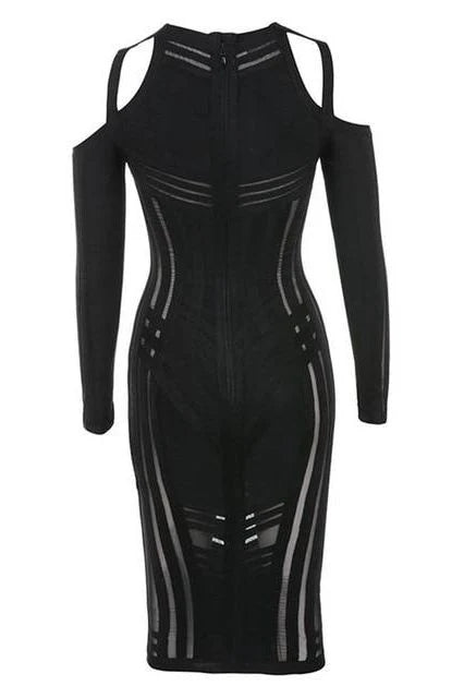 Amelia Long Sleeve Bandage Dress Classic Black