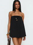 Isafelia Strapless Playsuit Black
