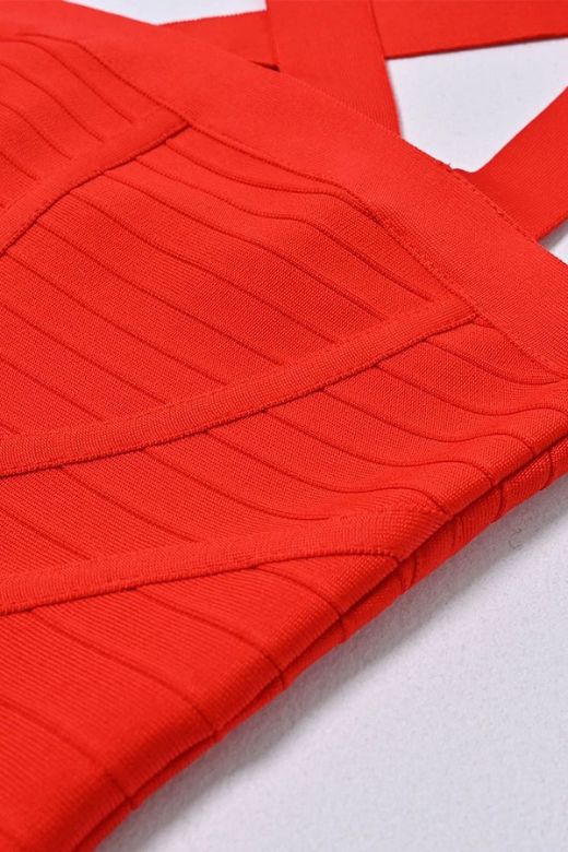 Kendall Bandage Midi Dress Lipstick Red Sale