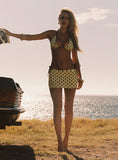 Tenya Swim Skort Yellow Brown Polka Dot