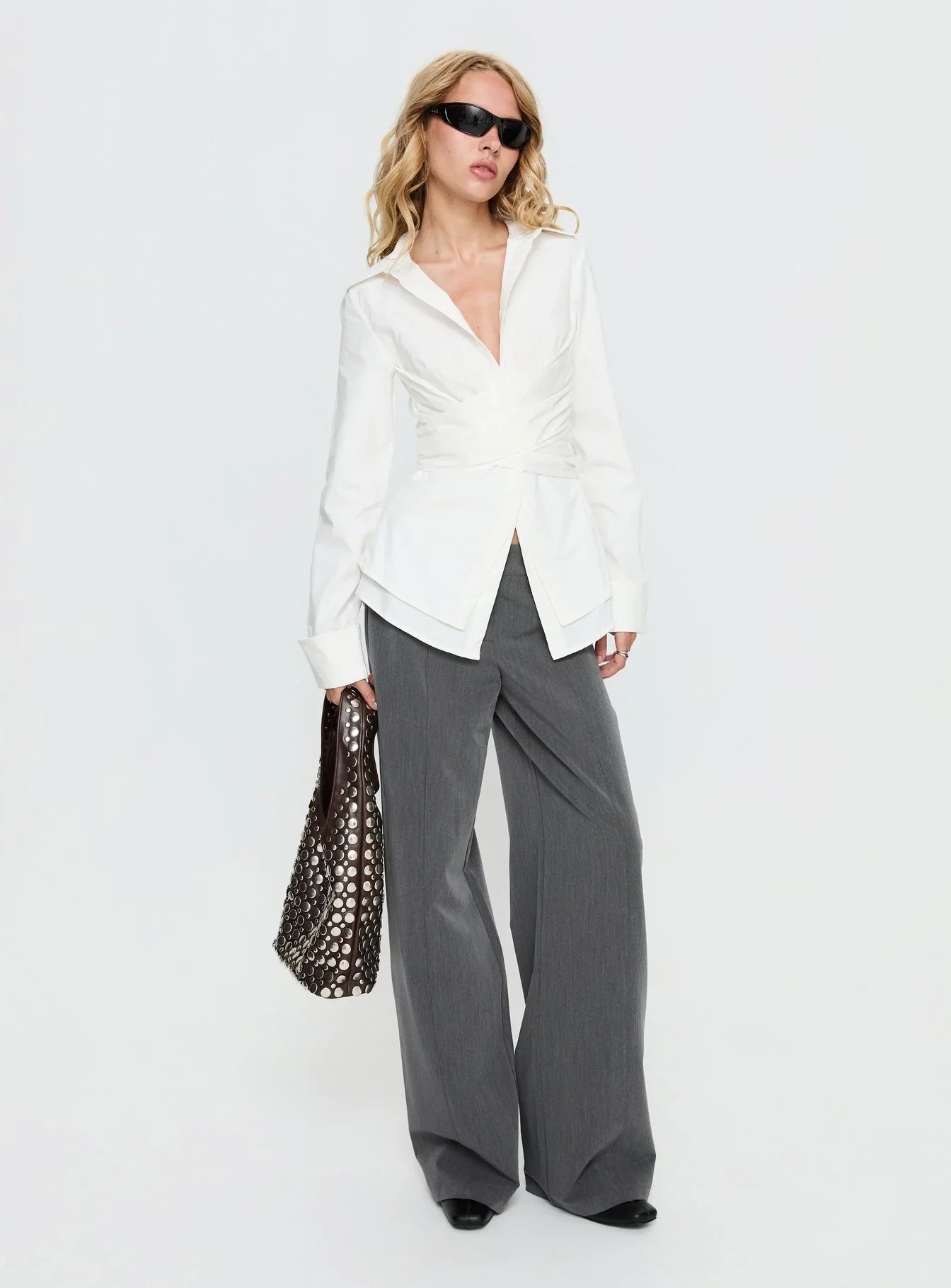 Shapeshifter Twist Long Sleeve Shirt White