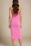 Heidi Bandage Midi Dress Dusty Pink