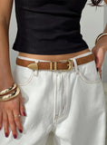 Duncani Faux Suede Belt Brown Gold