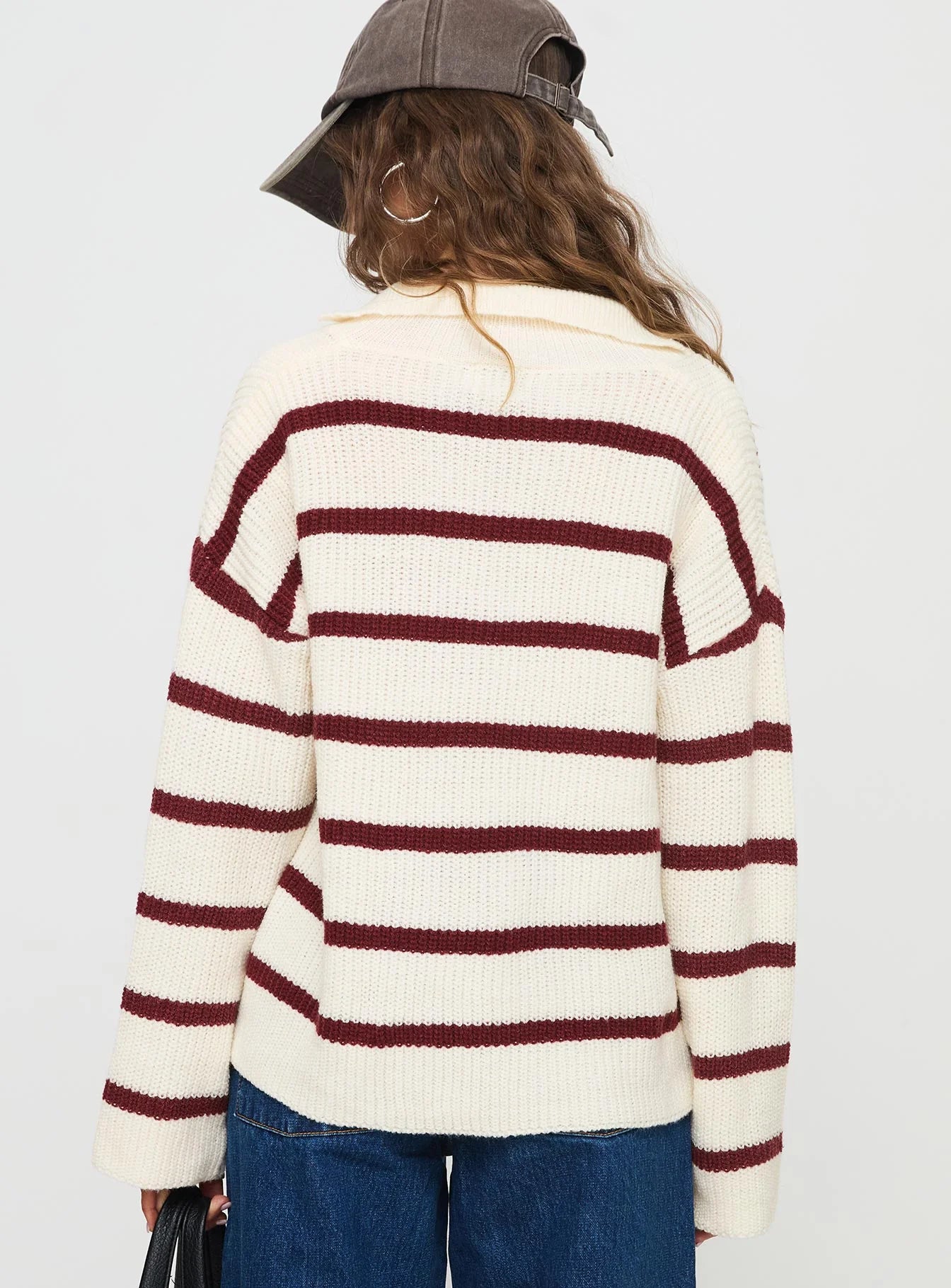 Forte Knit Sweater Red Cream