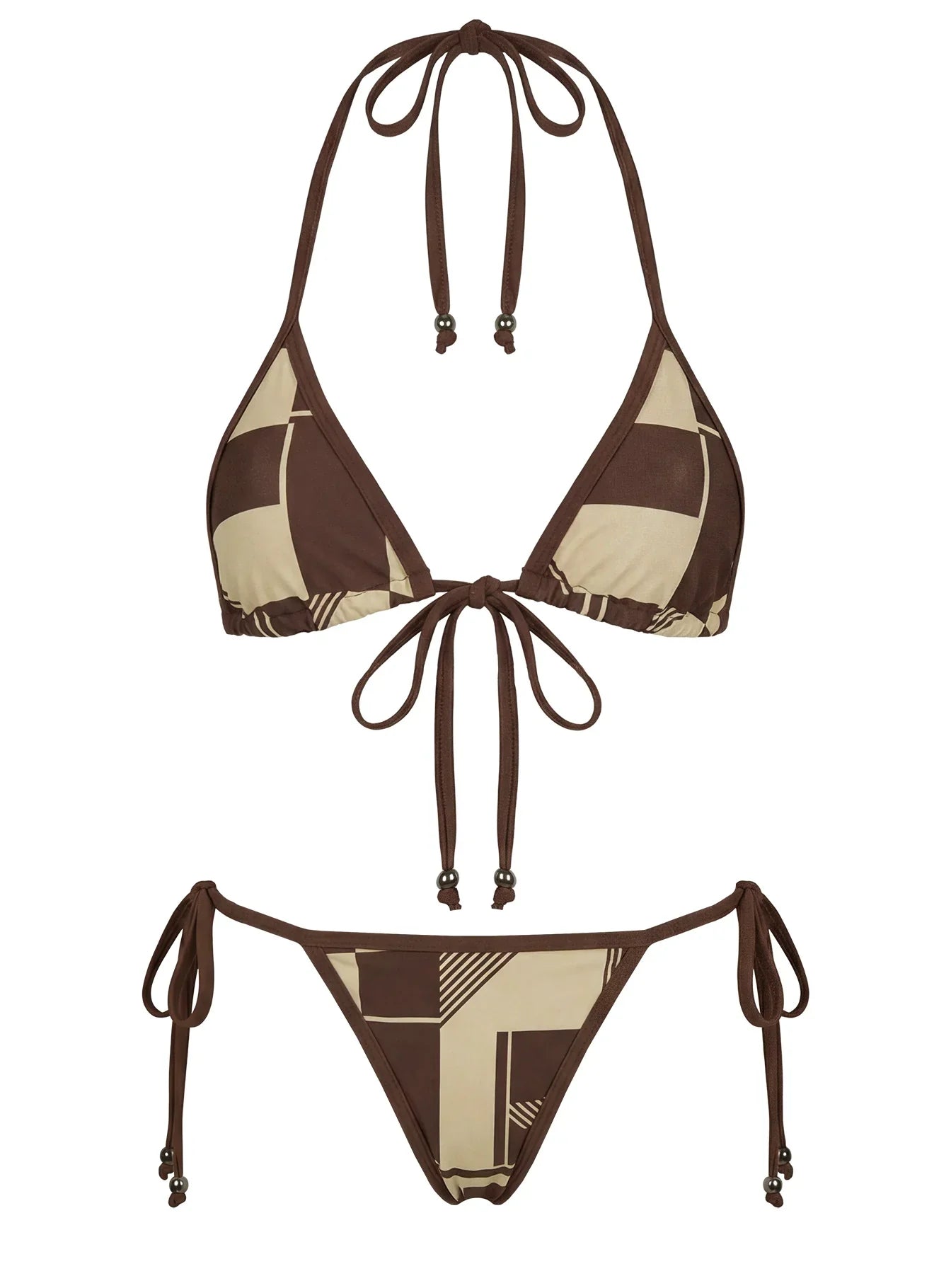 Blaylock Triangle Bikini Top Yellow Geo