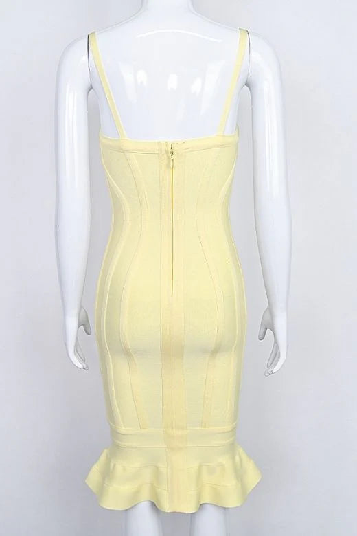 Joy Bandage Midi Dress Sun Yellow