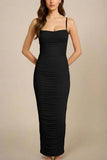 Zoe Bodycon Wrap Maxi Dress Classic Black