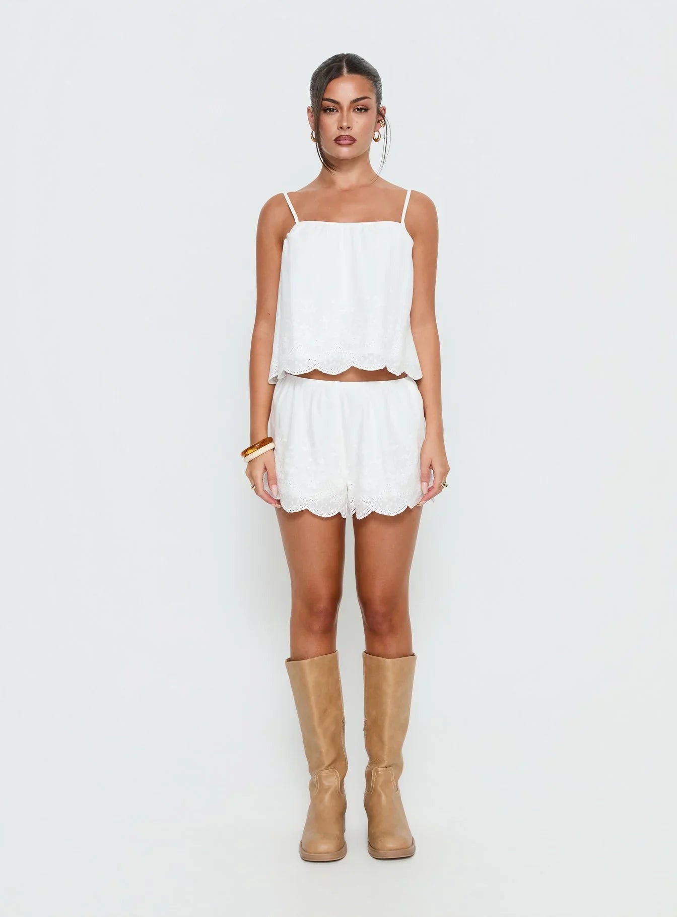 Madison Avenue Embroidered Detail Top White