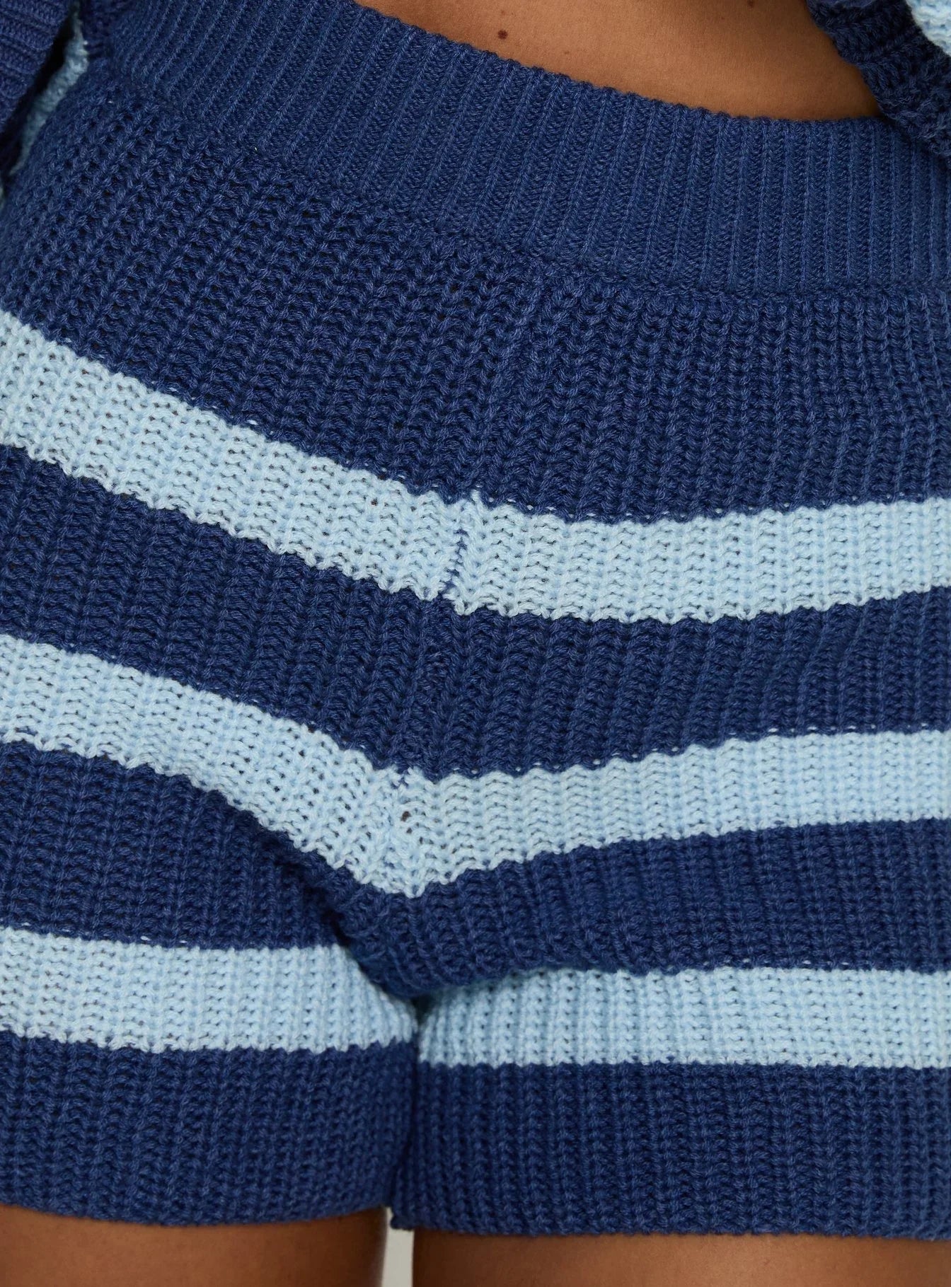 Kealin Knit Shorts Blue Stripe