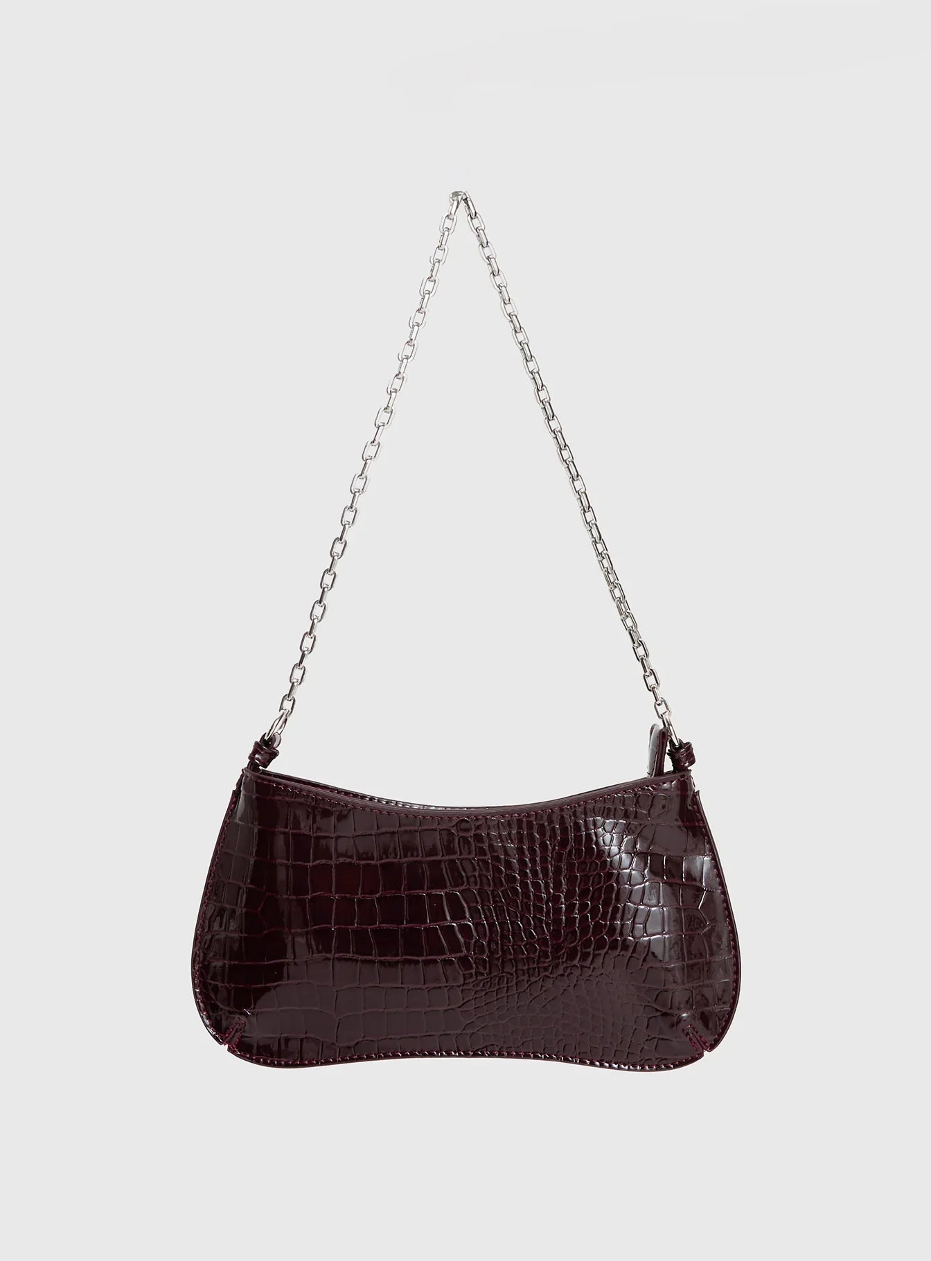 Gwynne Faux Leather Shoulder Bag Cherry Lacquer