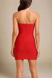 Aaliyah Bandage Mini Dress Lipstick Red Sale