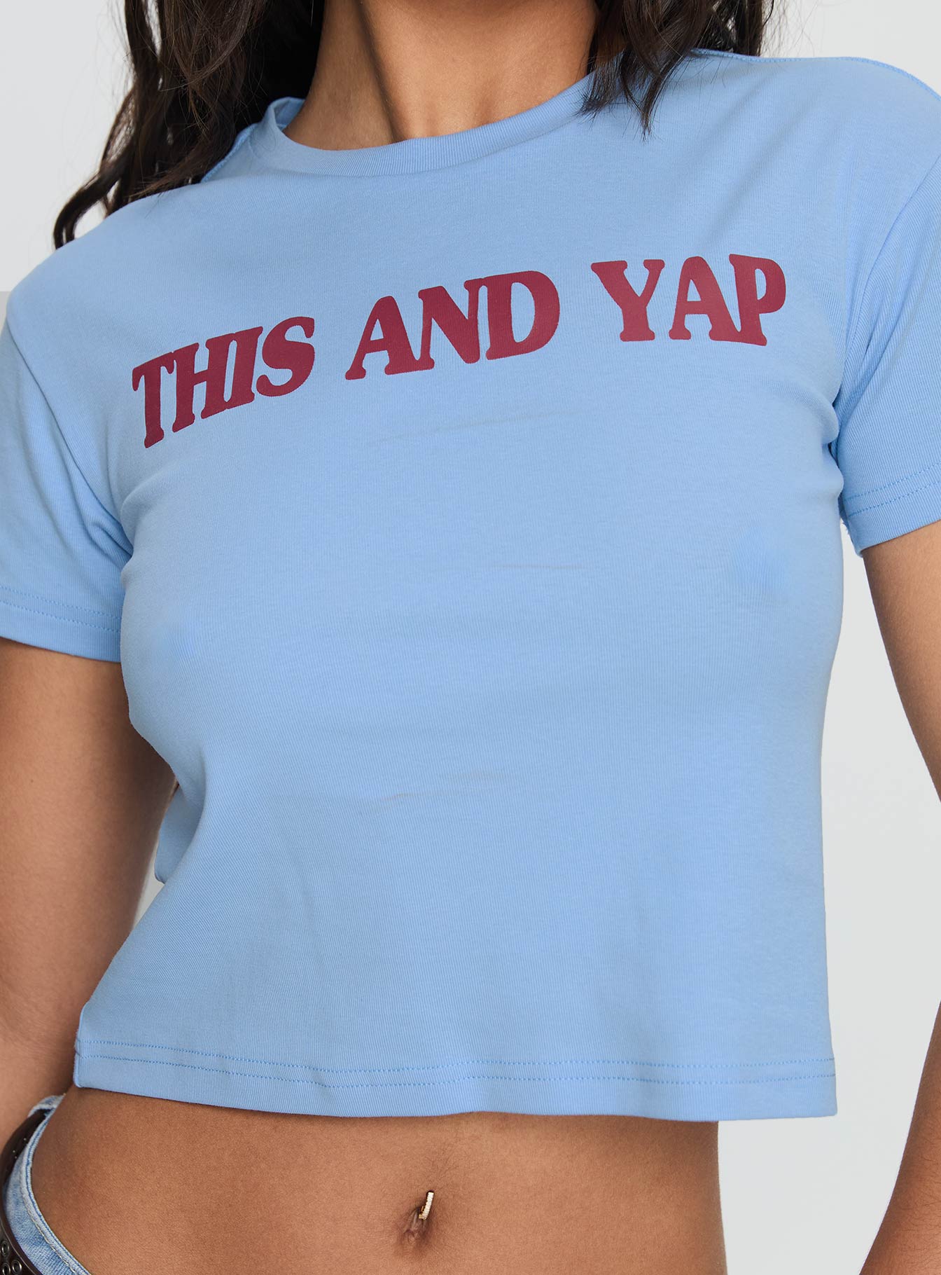 This And Yap Graphic Top Blue Red