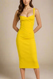Heidi Bandage Midi Dress Sun Yellow