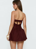 Evrae Strapless Playsuit Brown