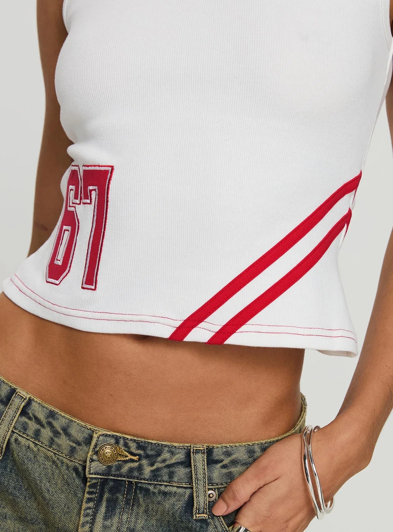 Fast 67 Tank Top White Red