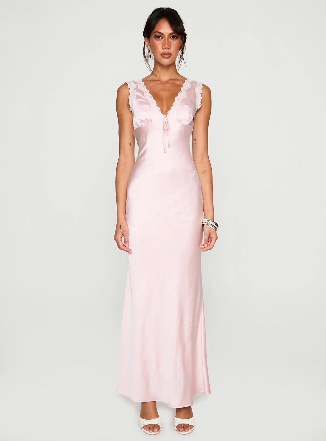 Liliya Lace Maxi Dress Pink
