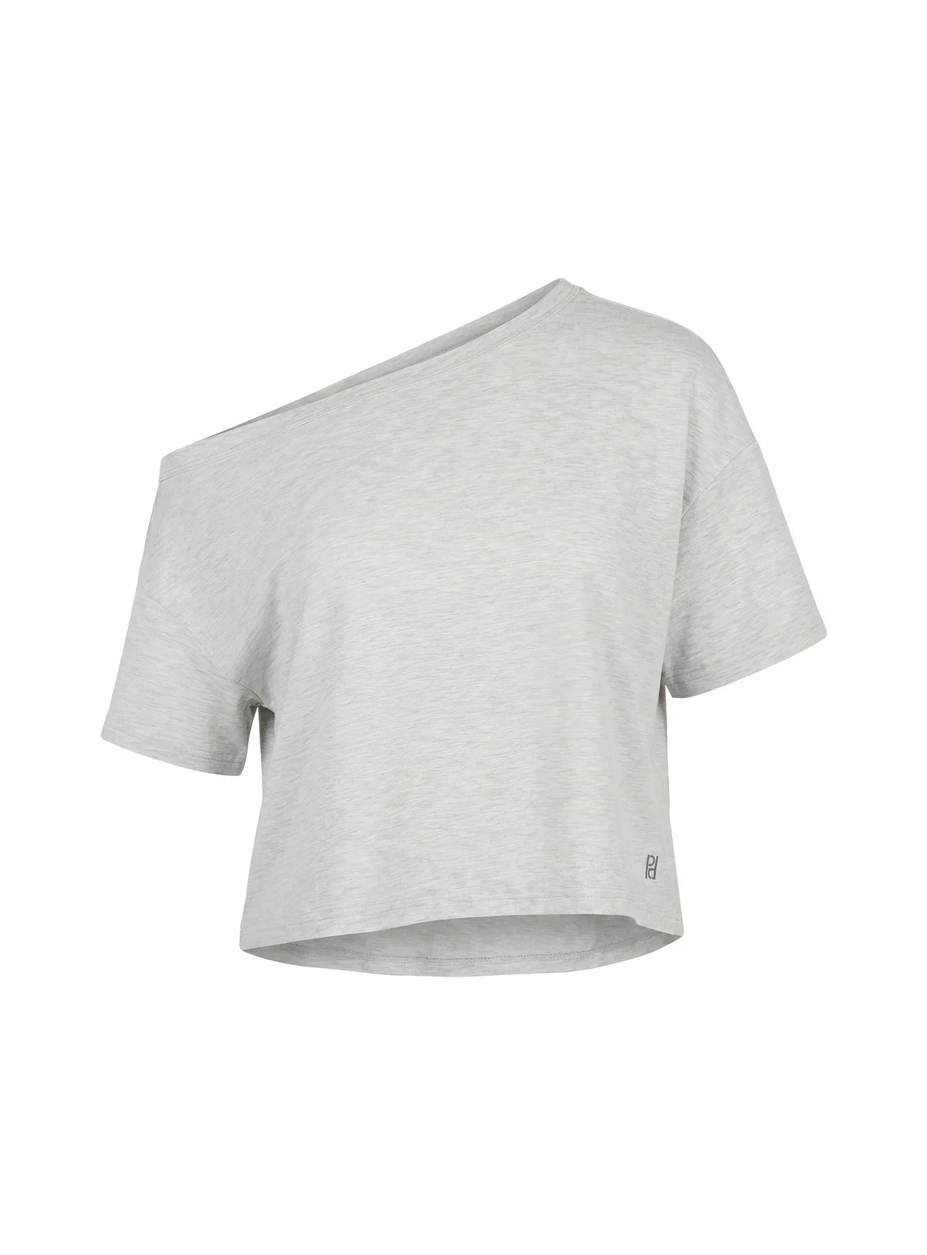 Bailea Off Shoulder Cropped Tee Grey Marle
