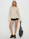 Settle Down Long Sleeve Top Lilac Lemon Stripe