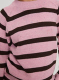 Jacquette Knit Sweater Pink Brown