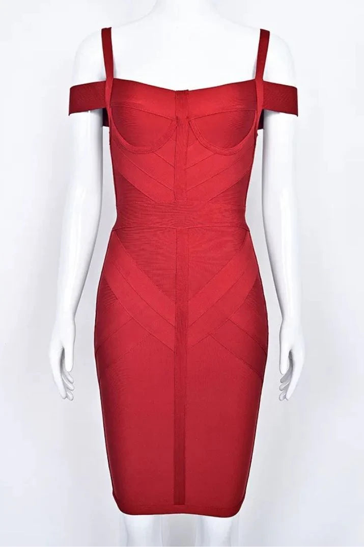 Sophia Bandage Dress Lipstick Red