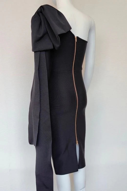 Lela Long Sleeve Bandage Midi Dress Classic Black