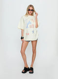 Under The Sun Oversized Graphic Tee Washed Cream