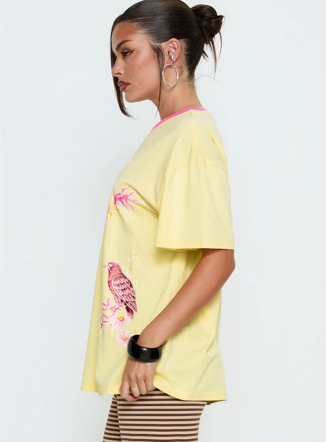 Wild Light Oversized Graphic Tee Yellow / Pink