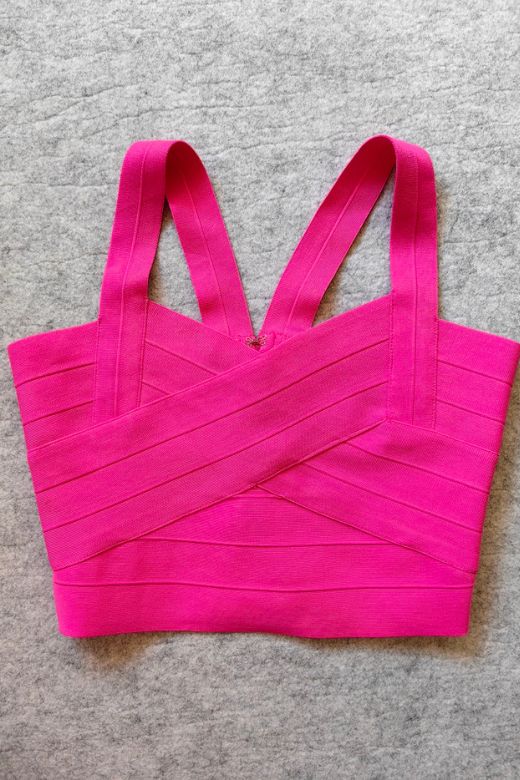 Jay Bandage Crop Top Hot Pink