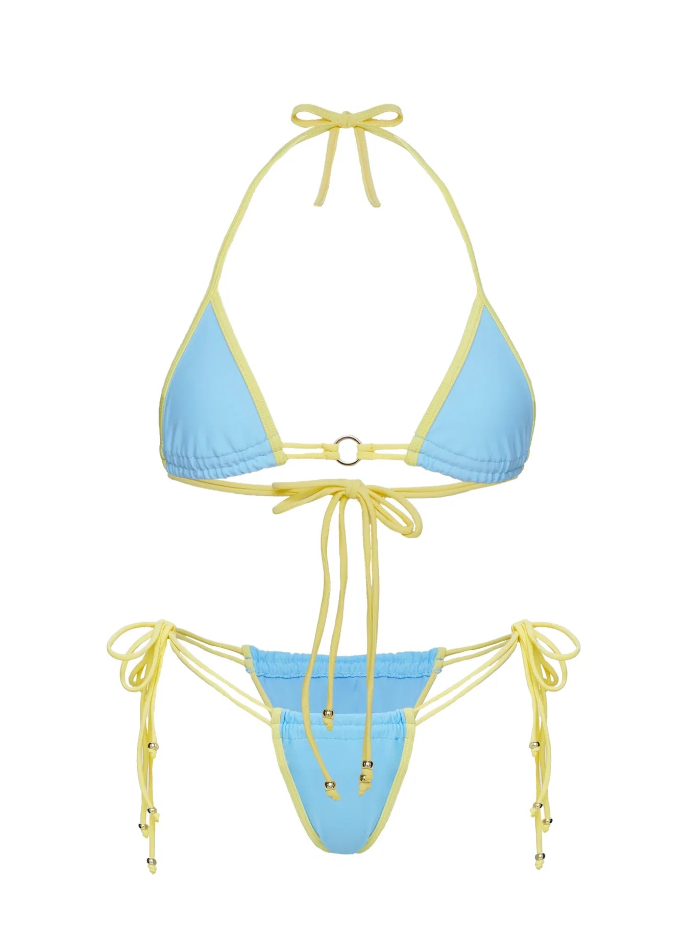 Nayeli Tie Side Bikini Bottoms Blue Yellow