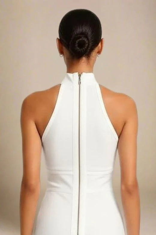 Lea Bandage Midi Dress White Pearl