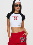 Boston Homerun Graphic Top White Black