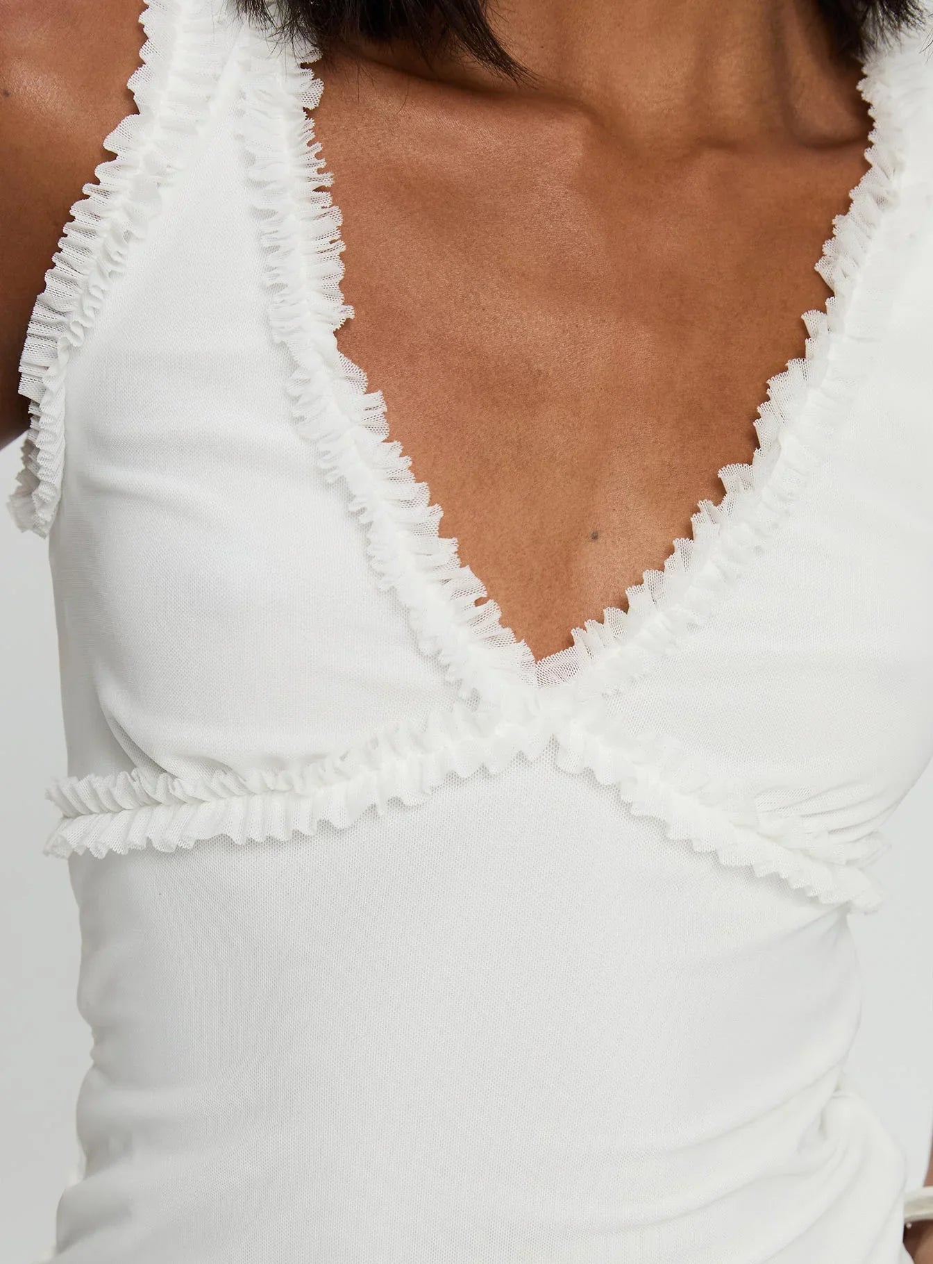 Danyia Frill Top White