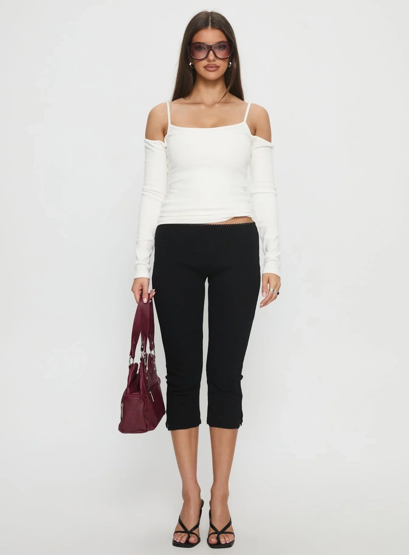 Baseline Rib Capri Pants Black Tall