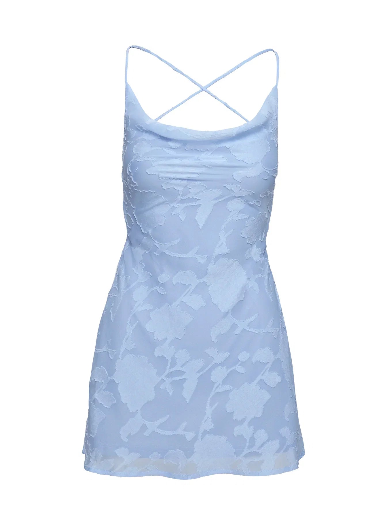 Celena Mini Dress Light Blue Burnout Petite