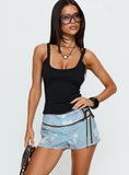 Yselle Micro Shorts Blue Floral