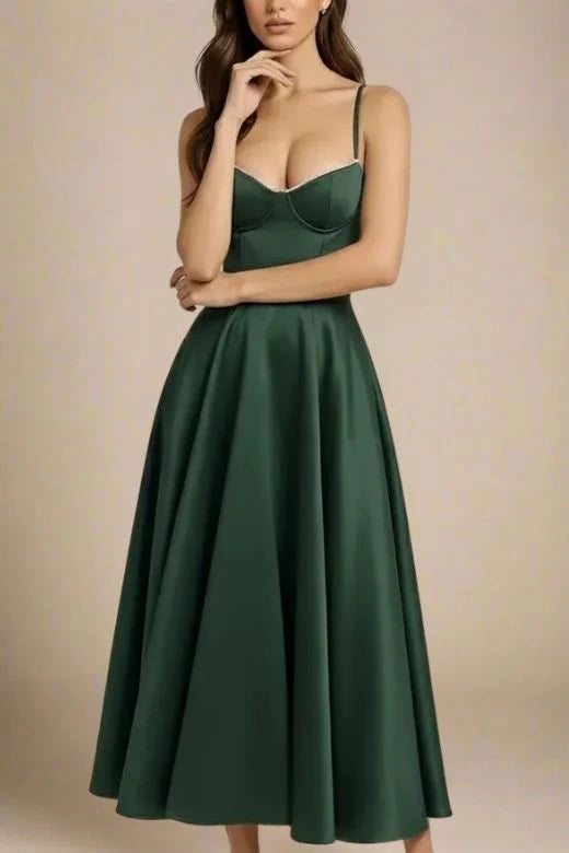 Mavis Midi Dress Emerald Green