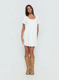 Trinka Frill Collared Mini Dress White