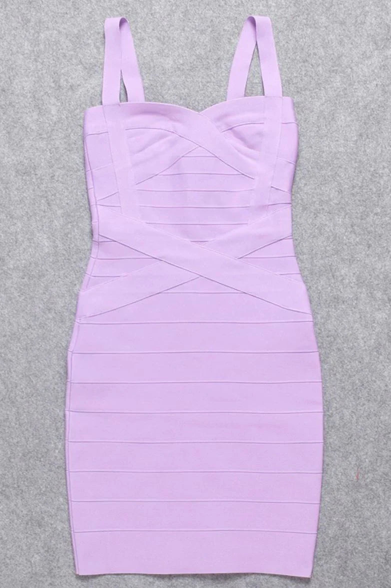Heidi Bandage Mini Dress Violet Purple