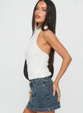 Hotter Than Fire Lace Halter Top White