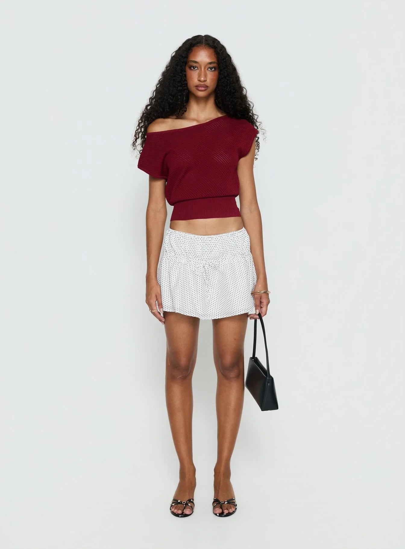 Nomi Mini Skirt White Polka Dot