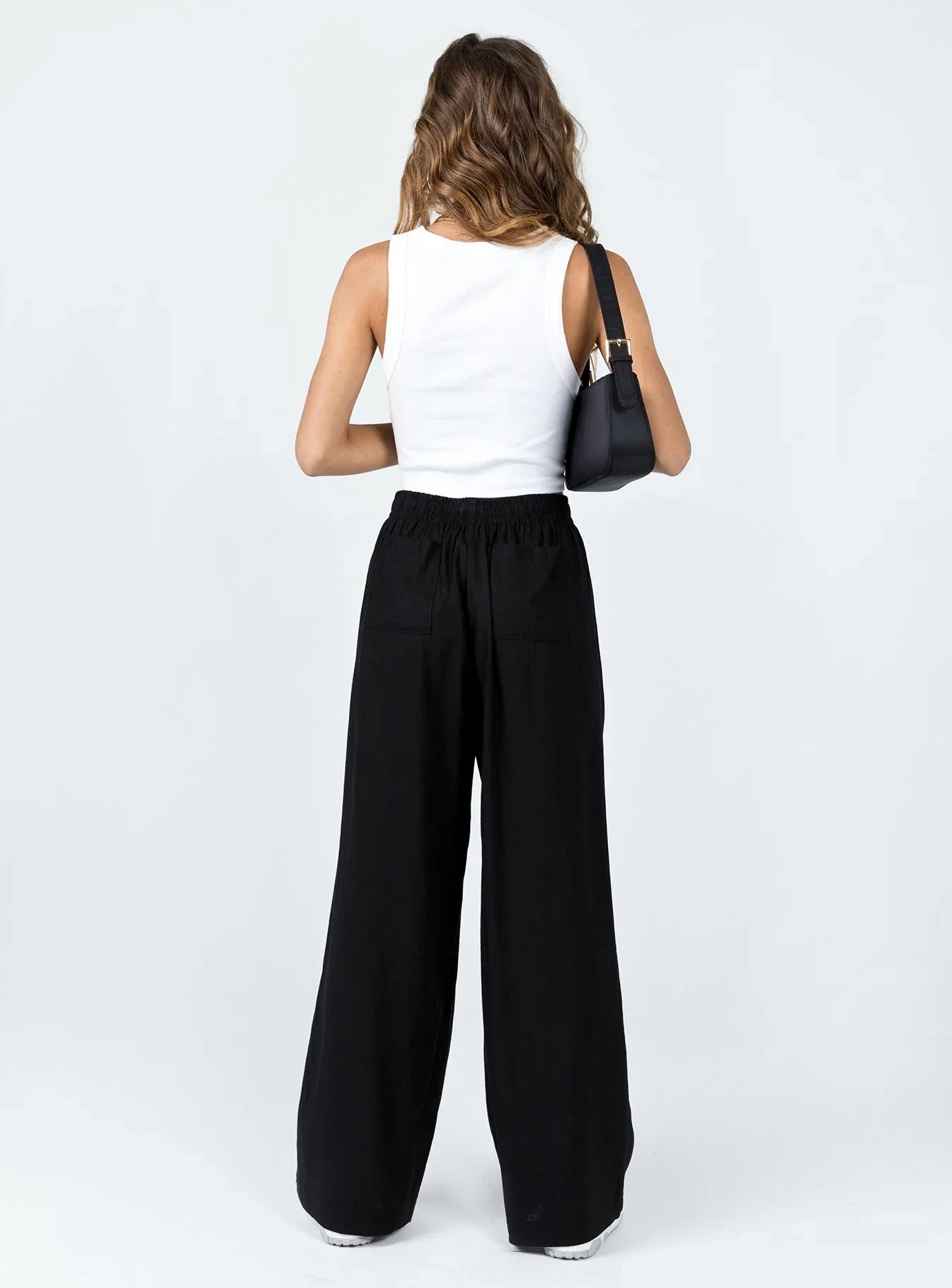 Louis Linen Blend Pants Black Lower Impact
