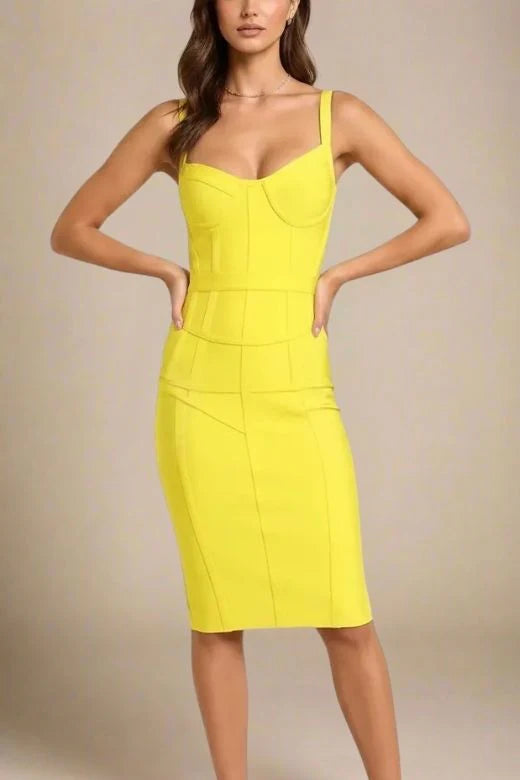 Pip Bandage Corset Dress Sun Yellow