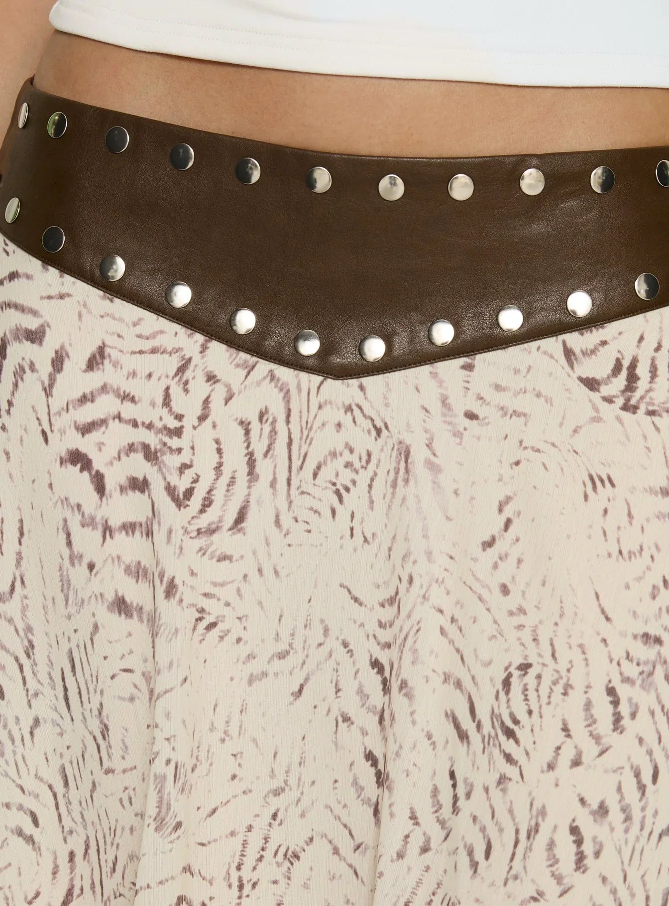 Dark Mirage Asymmetrical Midi Skirt Multi