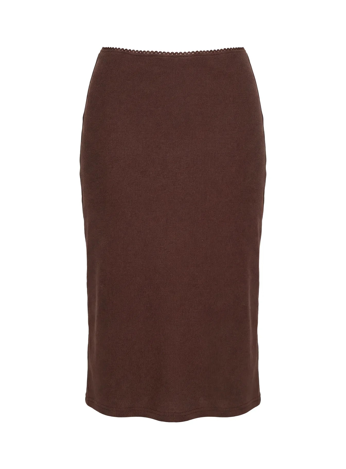 Baseline Rib Midi Skirt Chocolate