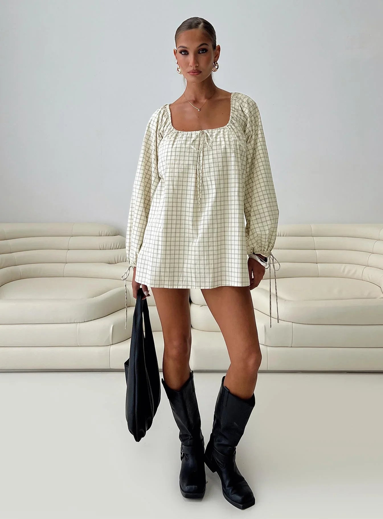 Preacher Playsuit White Check