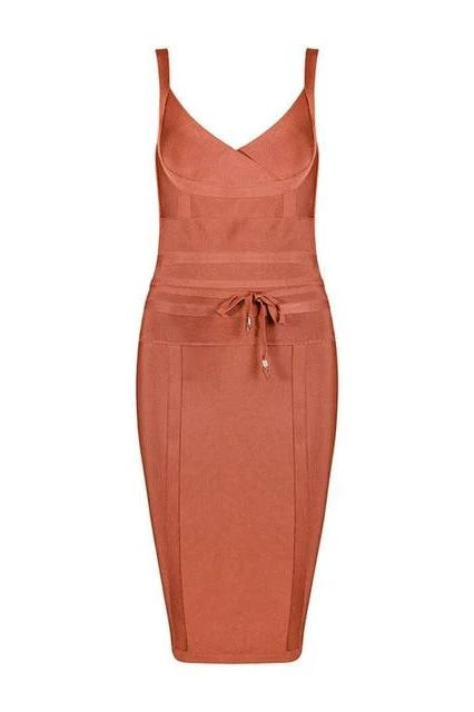Bek Bandage Dress Burnt Orange