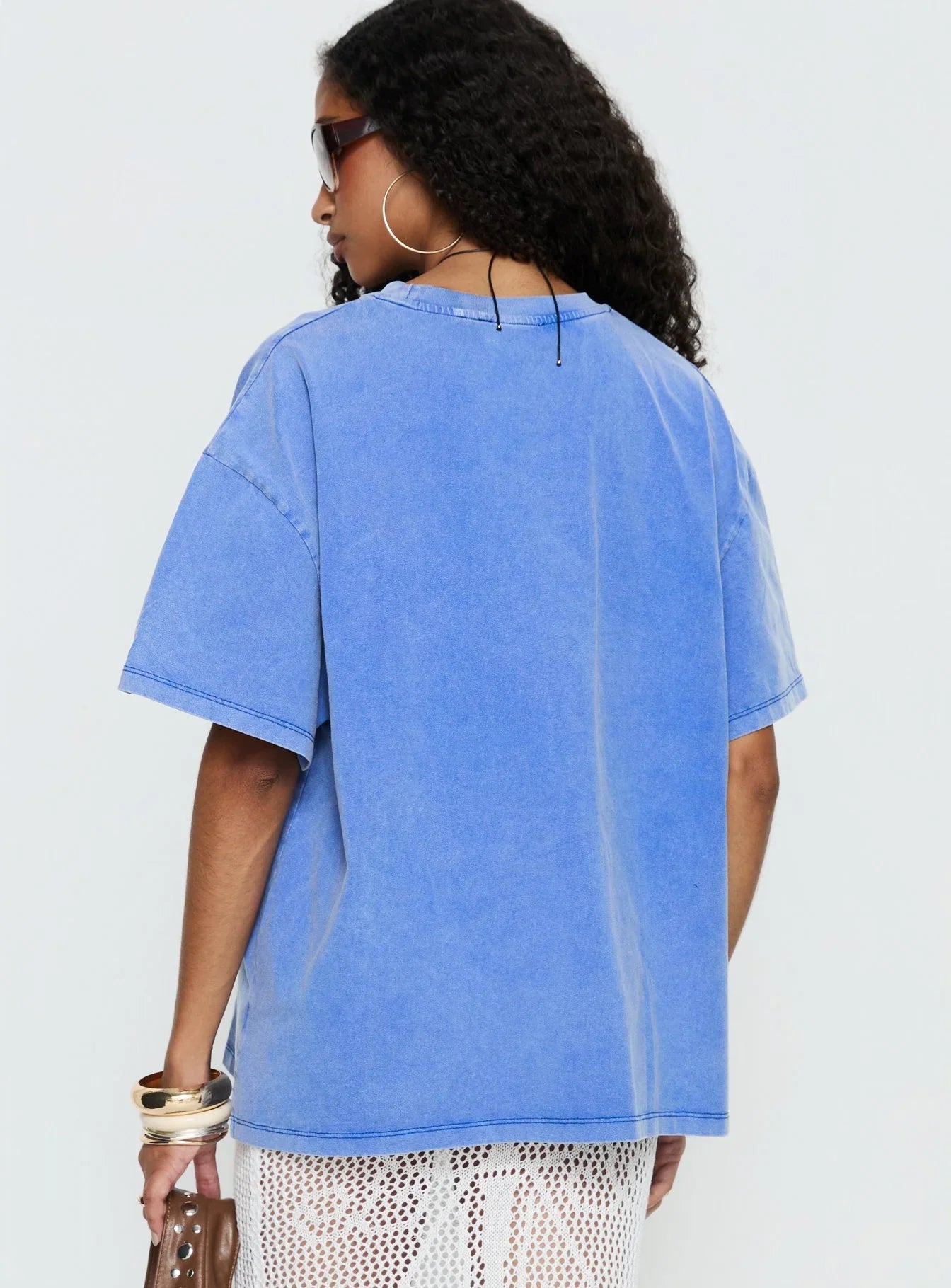 Watercolour Daydream Oversized Graphic Tee Washed Blue