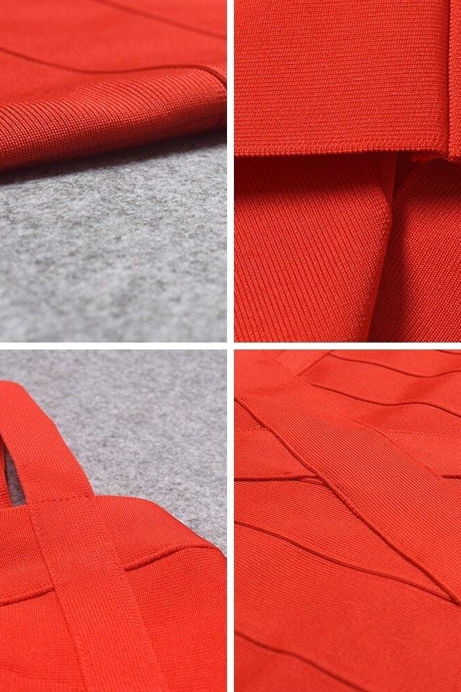 Heidi Bandage Midi Dress Lipstick Red