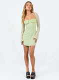 Dyer Sheer Sleeve Mini Dress Sage