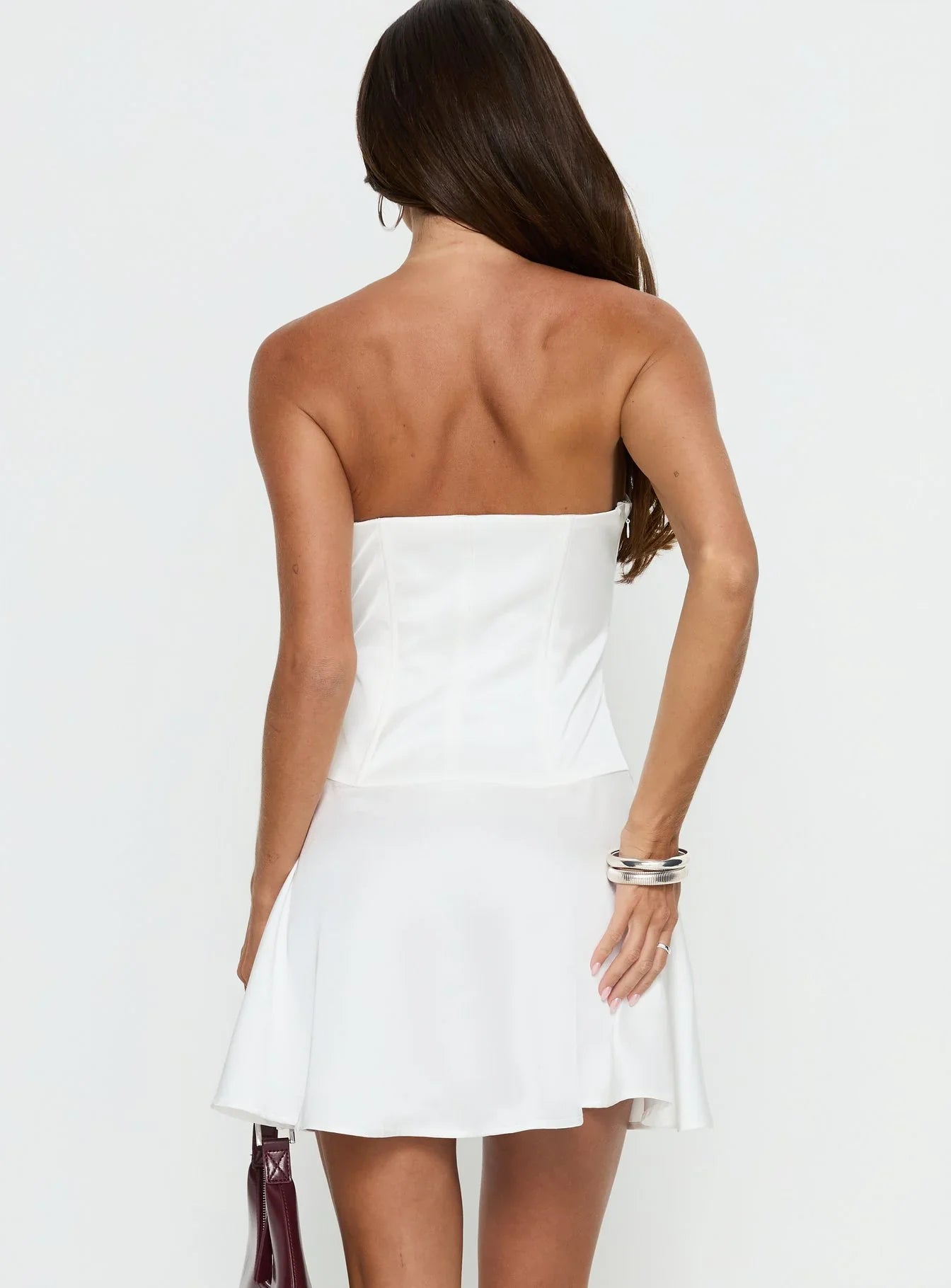 Natalisa Strapless Corset Mini Dress White